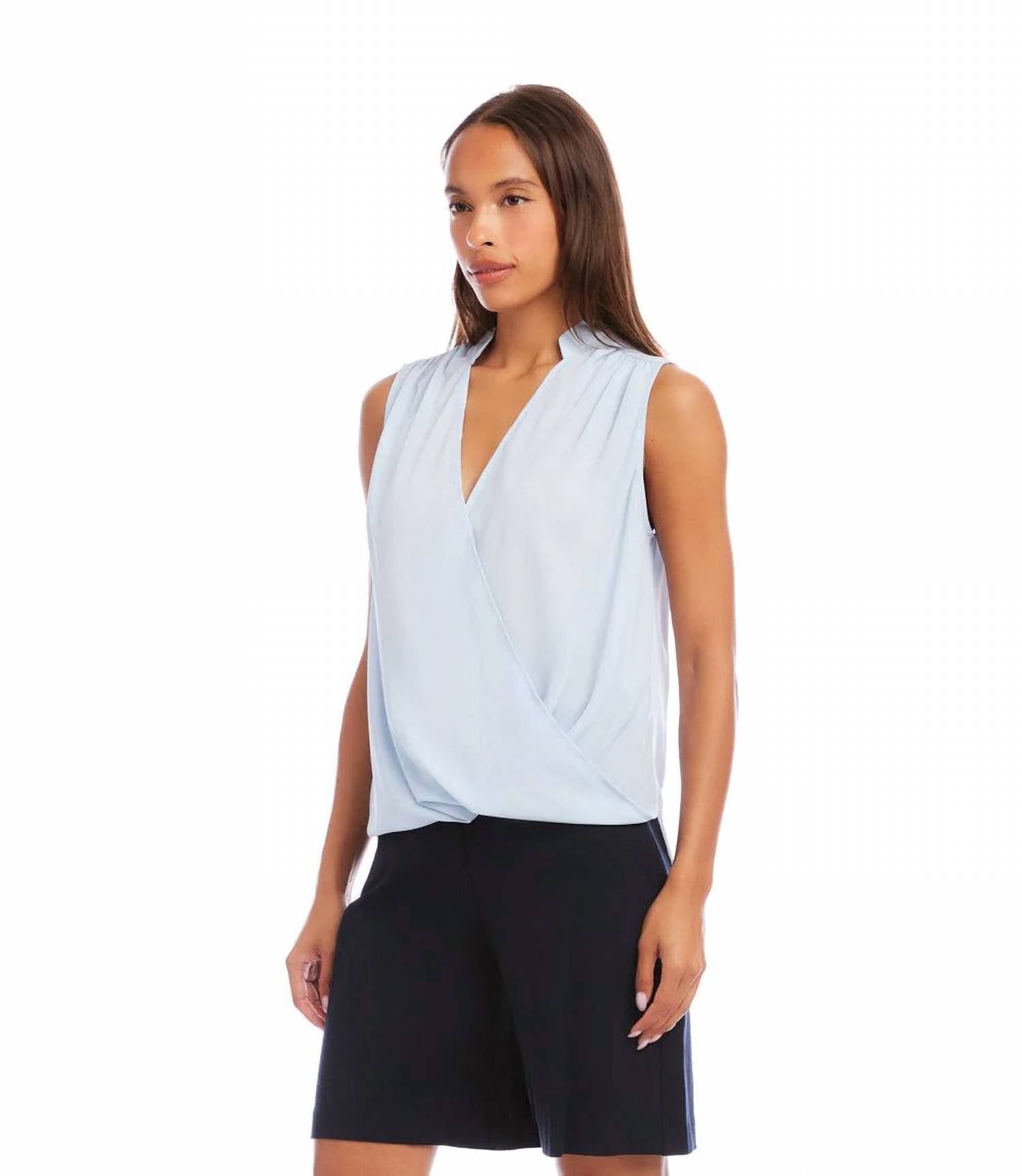 Karen Kane - Sleeveless Drape Front Top