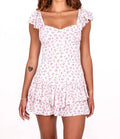Sky To Moon - Women's Ruffle Hem Ditsy Floral Dress