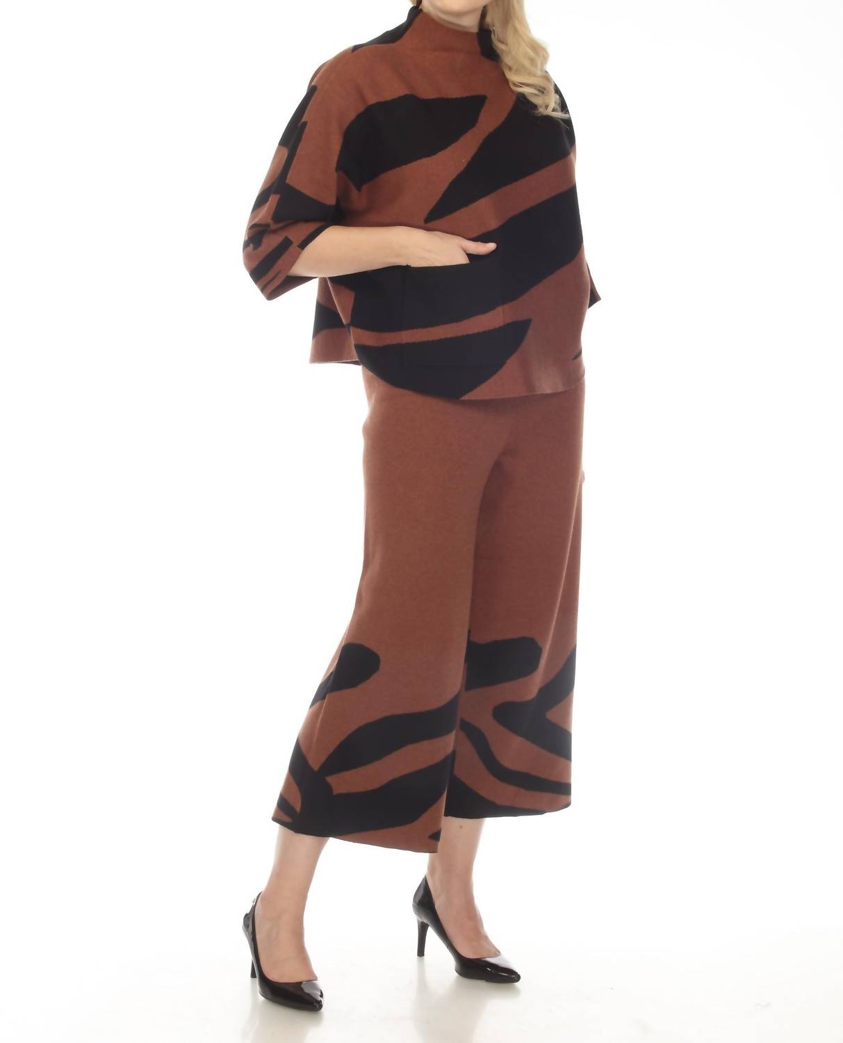 Joseph Ribkoff - Animal Print Jacquard Knit Sweater Top