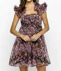 Storia - Organza Floral Ruffle Sleeve Dress