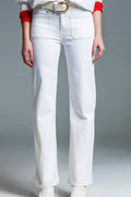 Q2 - High Waisted Jeans With Flared Leg And Pocket