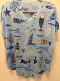 Jess & Jane - Women's V Neck Short Sleeve Top