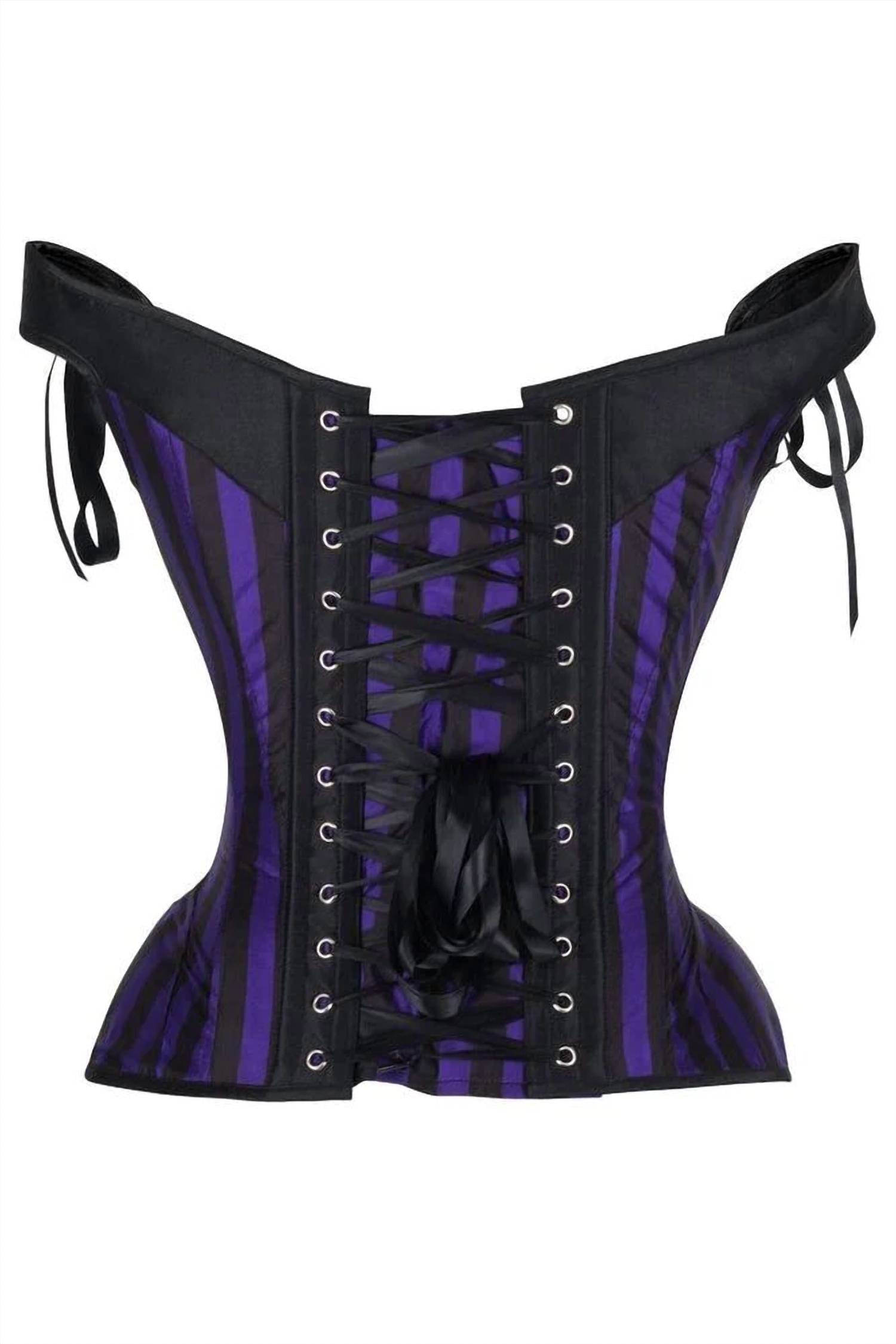 Daisy Corsets - Women's Striped Steel Boned Corset With Straps