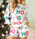 1 The Woman - Ho Ho Ho Christmas Fashion Print Lounge Short Set