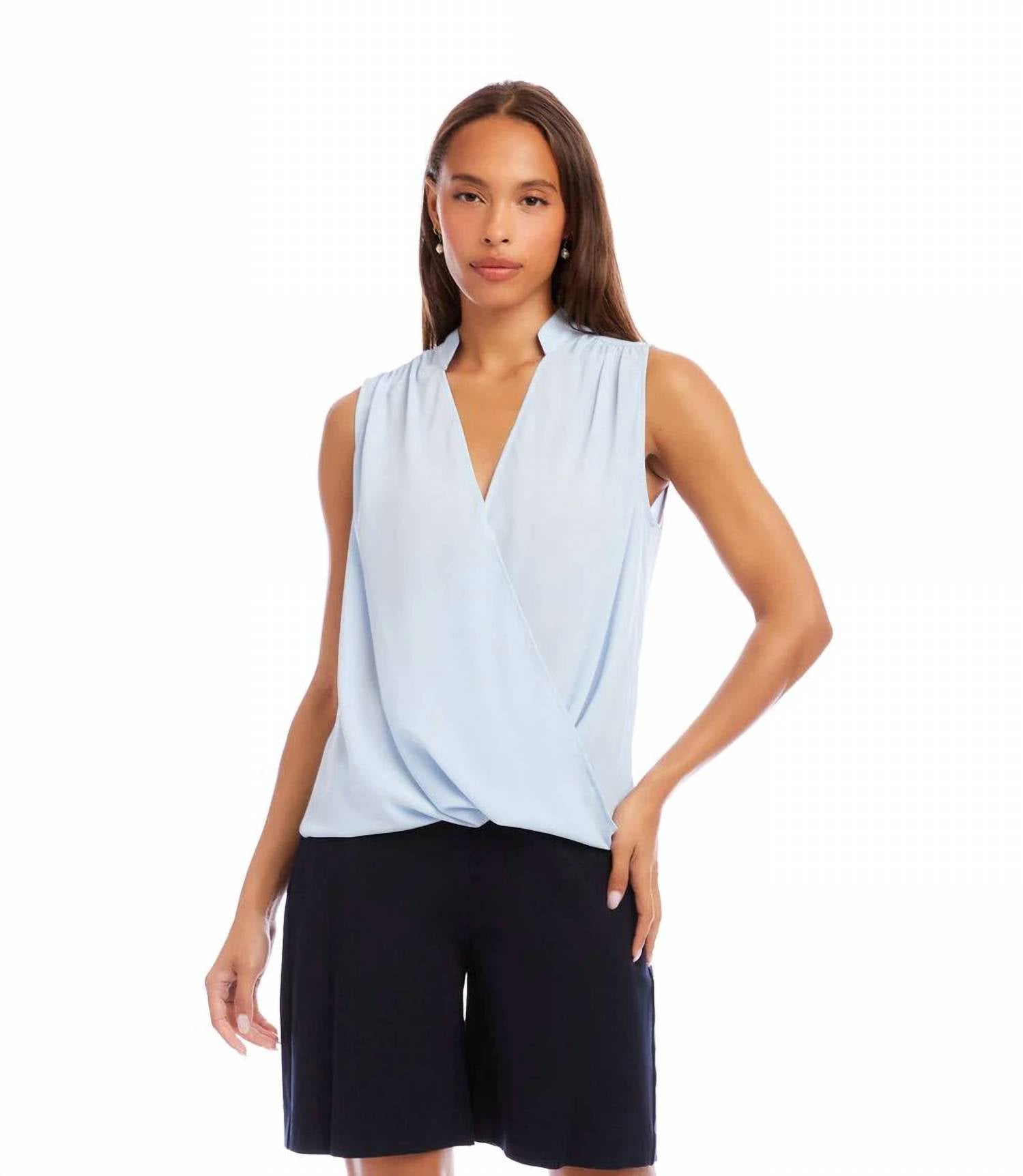 Karen Kane - Sleeveless Drape Front Top
