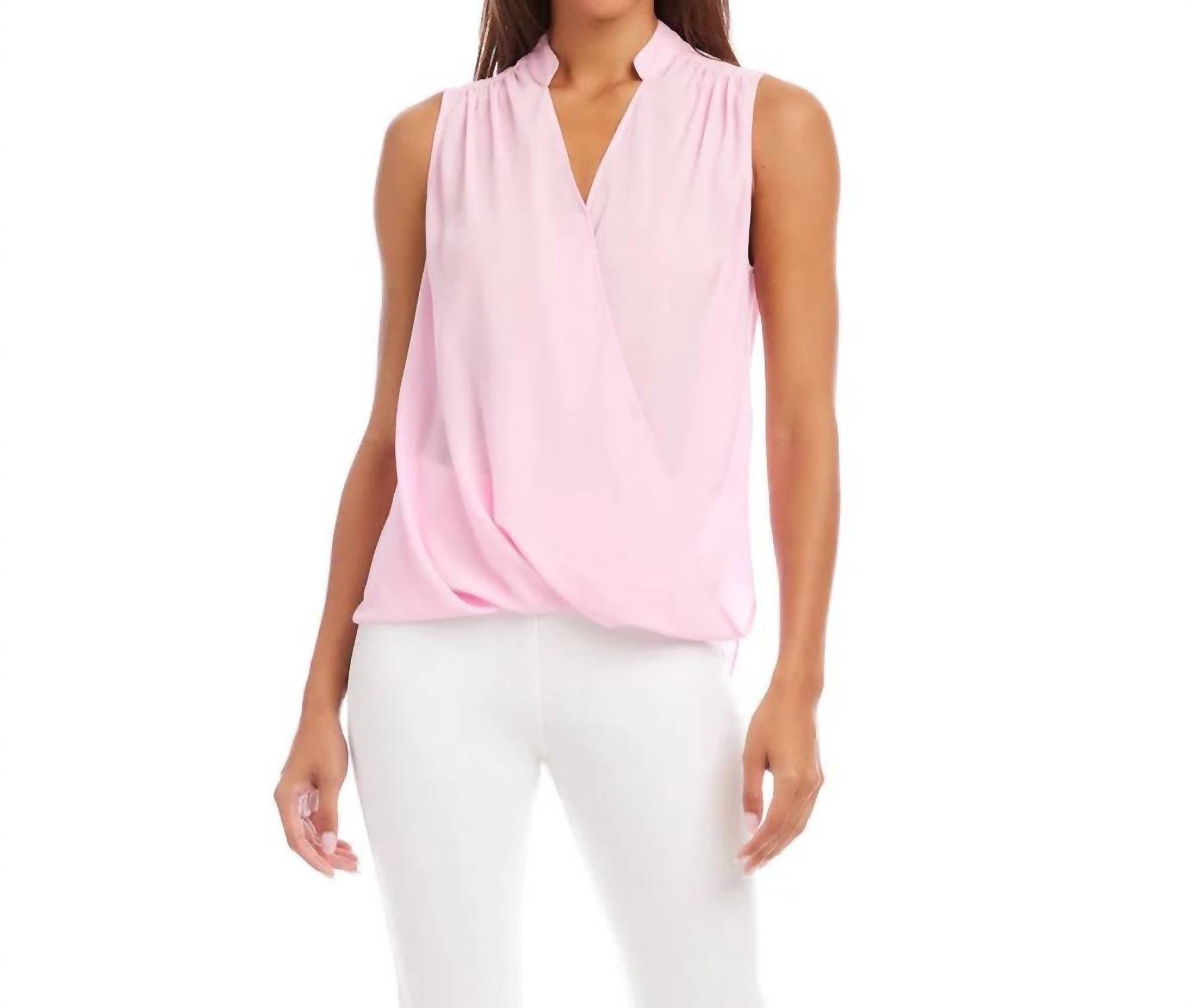 Karen Kane - Sleeveless Drape Front Top