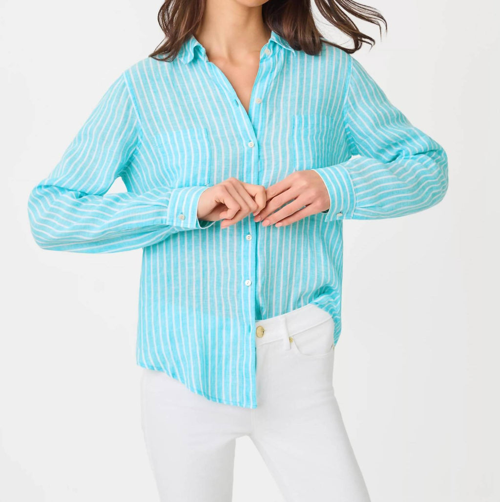 Lilly Pulitzer - Sea View Linen Button Down Shirt