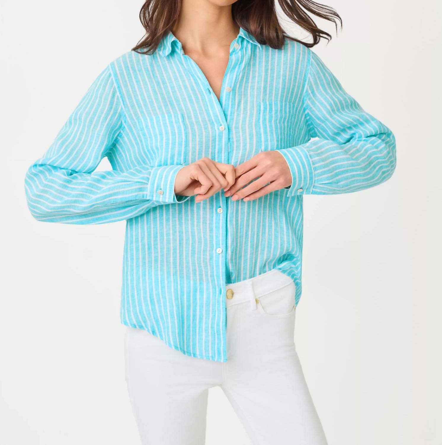 Lilly Pulitzer - Sea View Linen Button Down Shirt