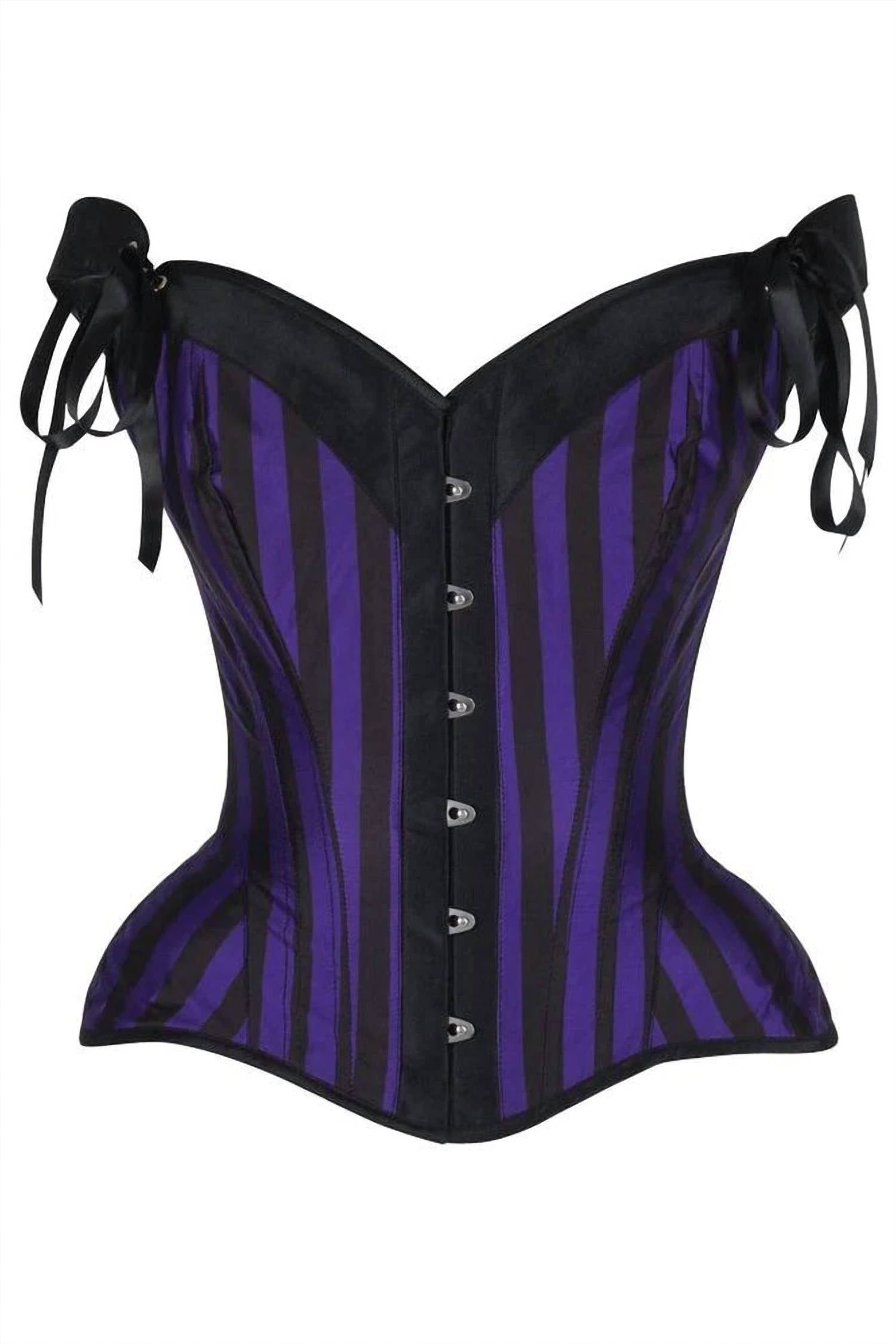 Daisy Corsets - Women's Striped Steel Boned Corset With Straps