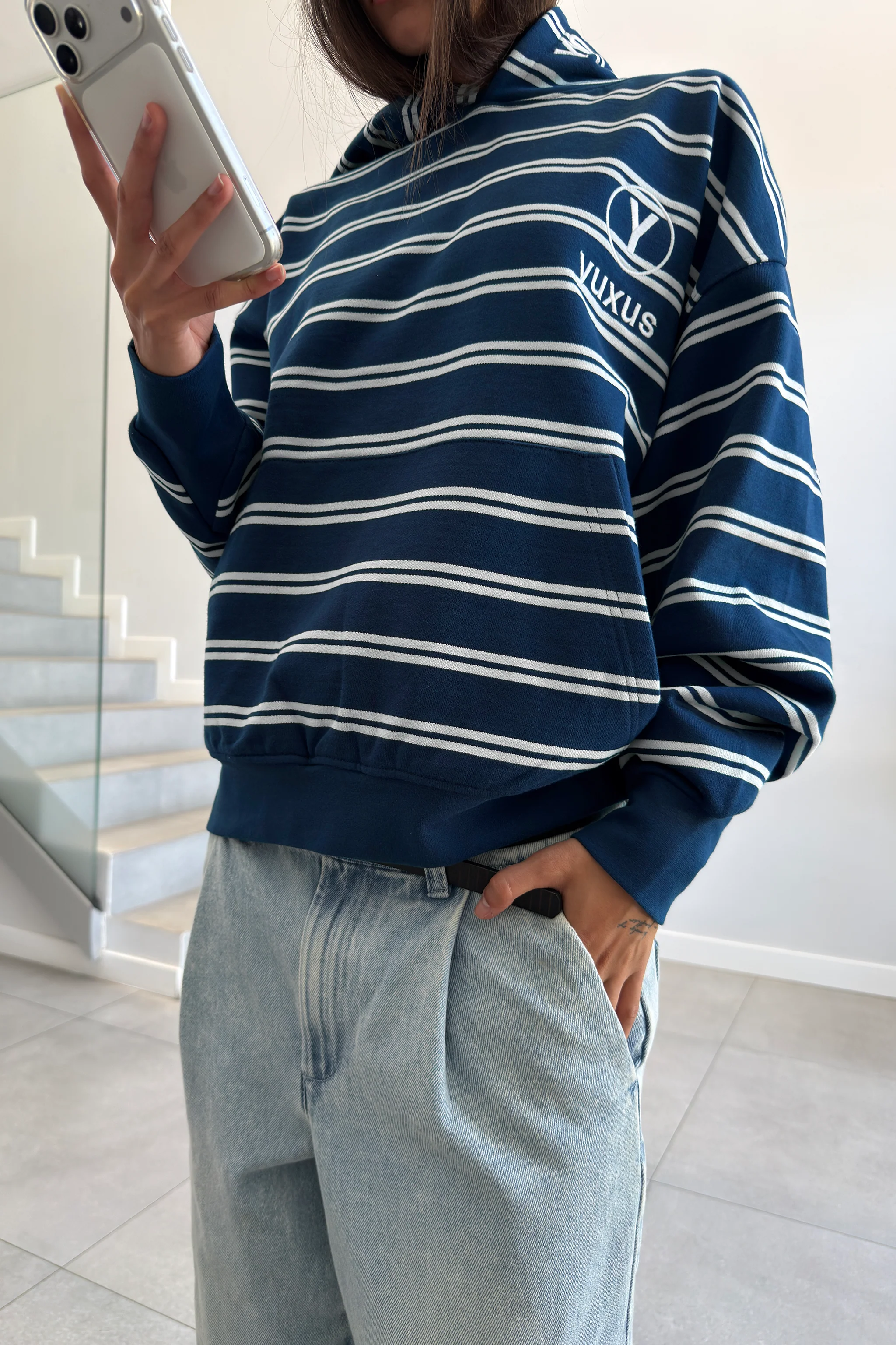 ARC LOWERCASE HOODIE BLUE