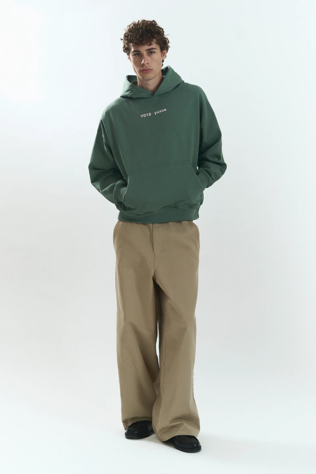 COATED LOWERCASE HOODIE GREEN