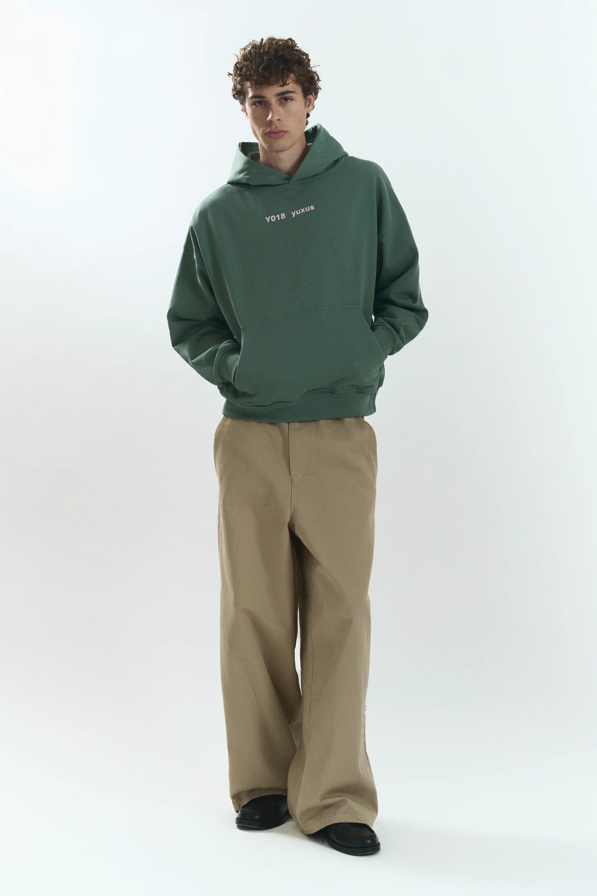 COATED LOWERCASE HOODIE GREEN