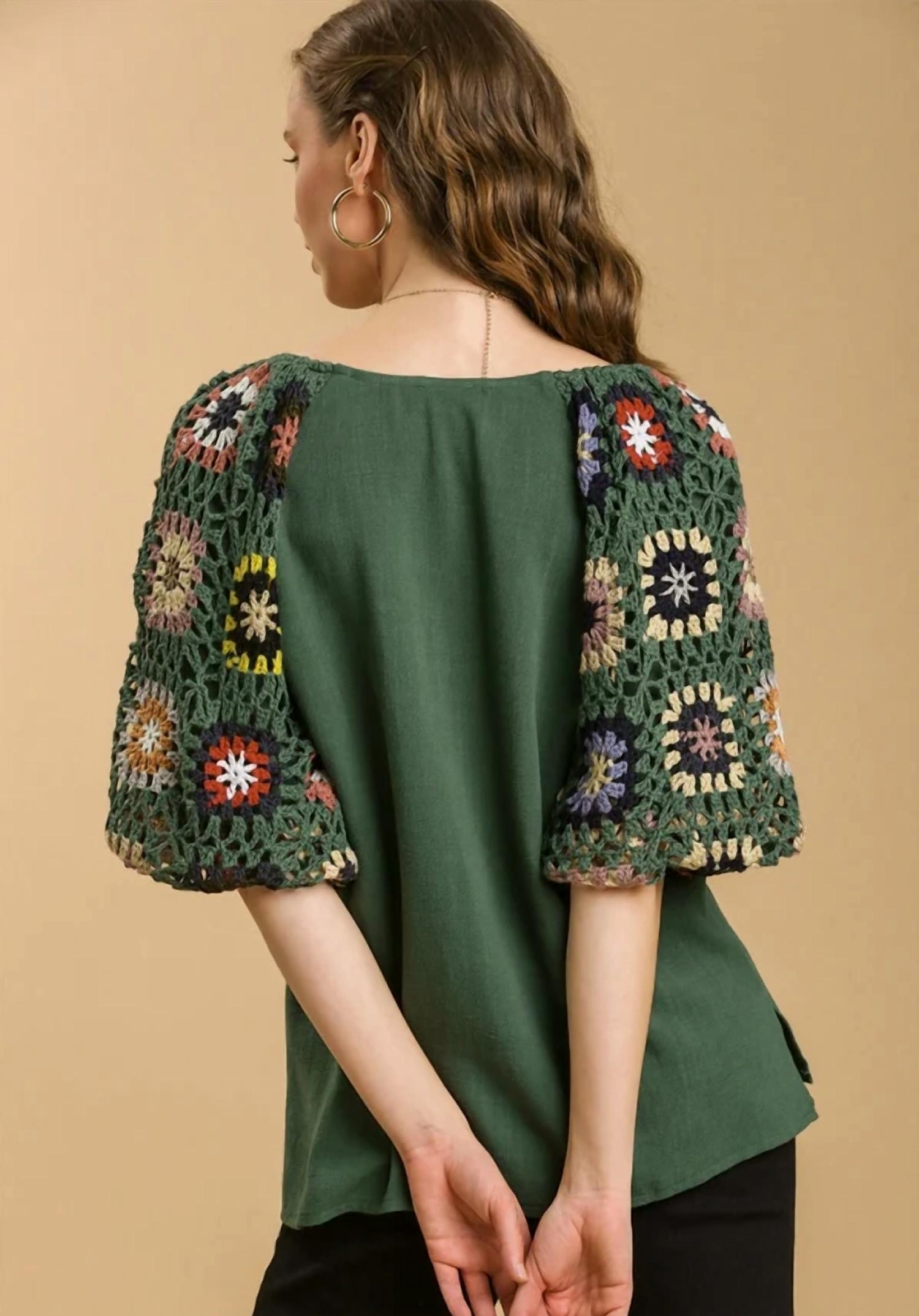 Umgee - Crochet Sleeve Top