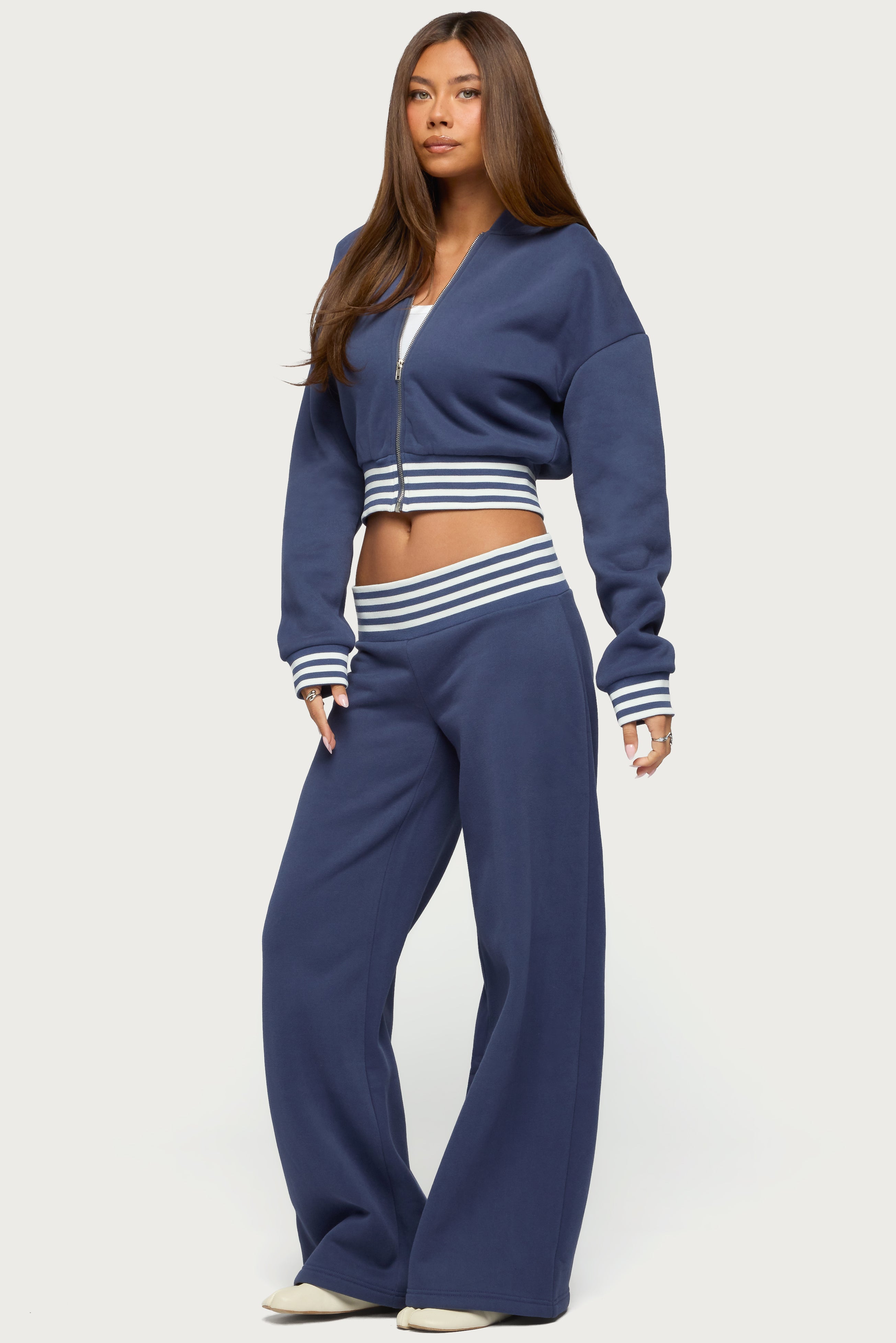 Eloura Stripey Zip Up Hoodie