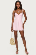 Iman Embroidered Cotton Cutout Mini Dress