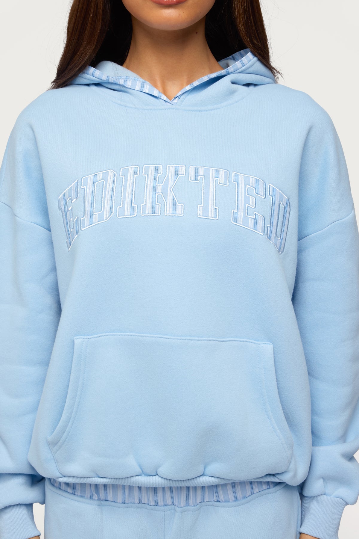 Edikted Core Stripey Oversized Hoodie