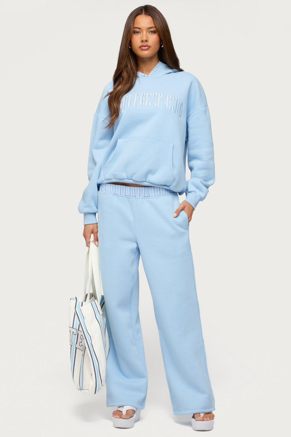 Edikted Core Stripey Oversized Hoodie