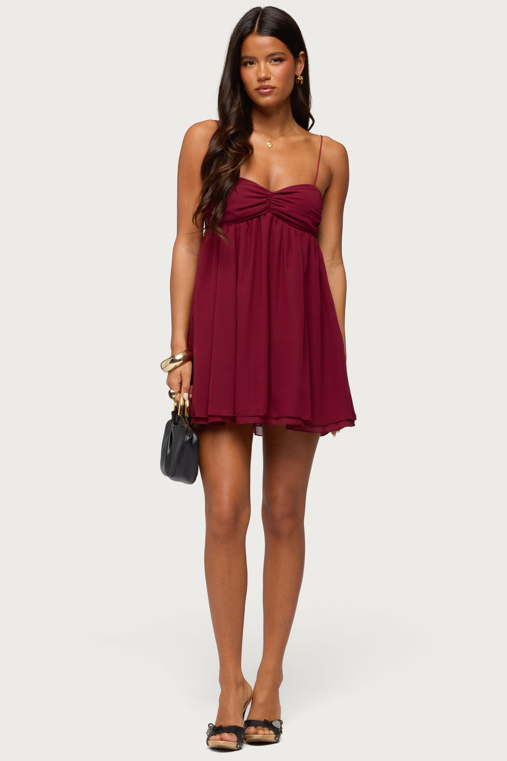 Ariellah Chiffon Babydoll Mini Dress