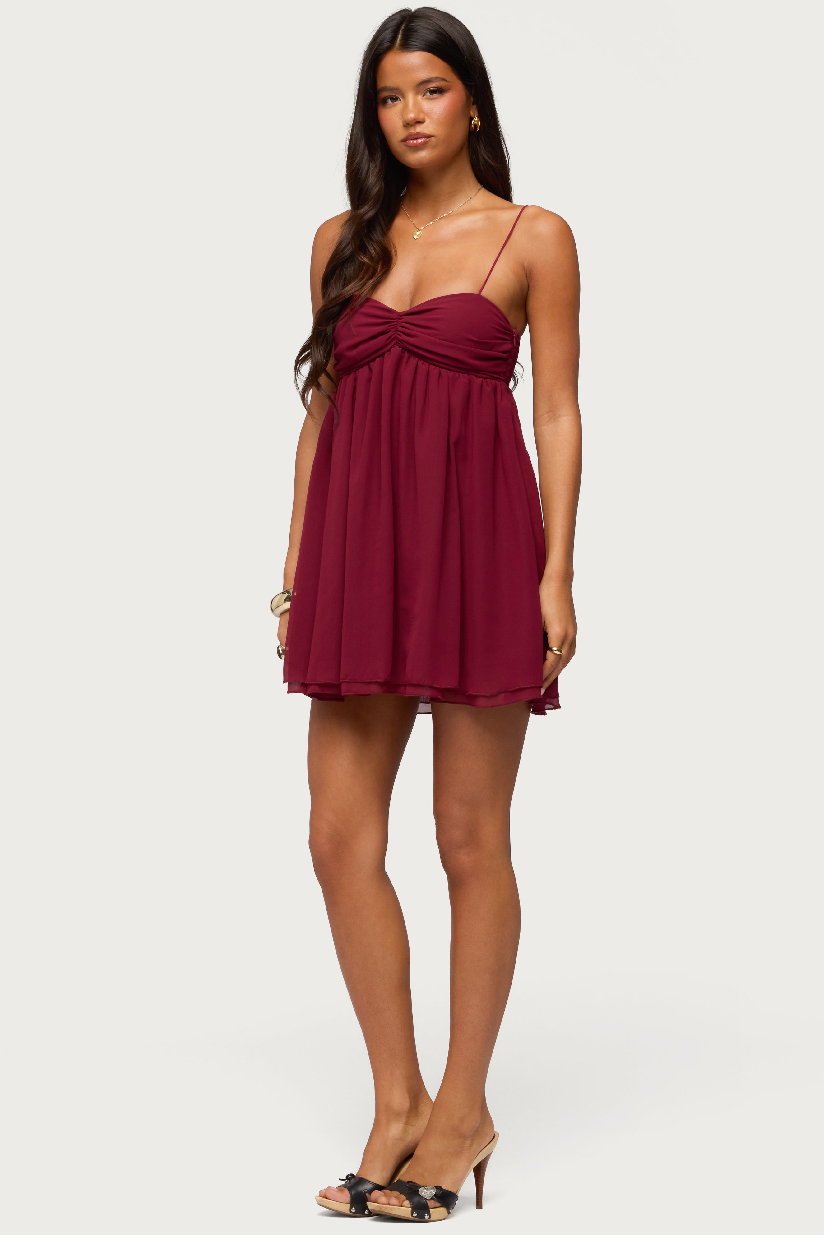 Ariellah Chiffon Babydoll Mini Dress
